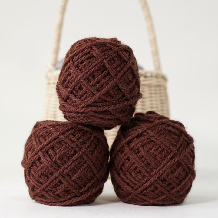 3532326-B Golden Fleece 16-ply 50g Wool Ball- 100% Australian Eco-Wool Brown