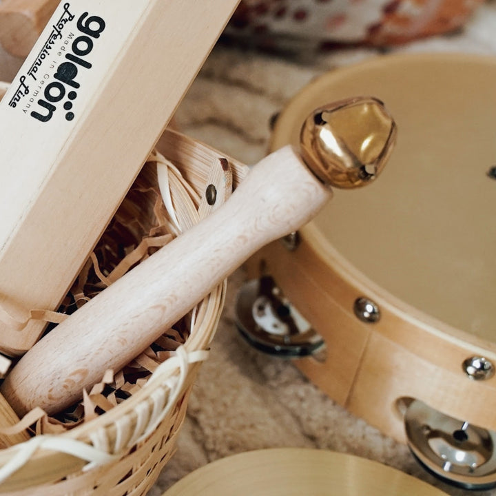 GD-33480 Goldon Single Bell on Wooden Handle