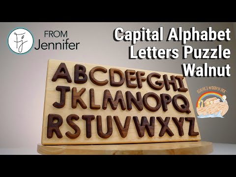 TFJ-4114 From Jennifer Capital Alphabet Letters Puzzle Walnut