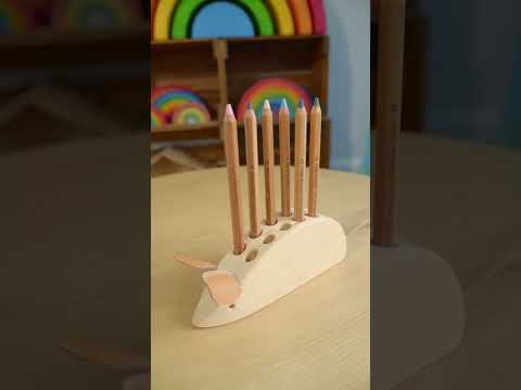 74001611 Drei Blatter Wooden Pencil Holder - Mouse
