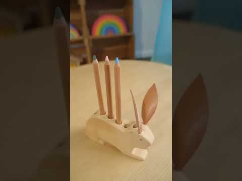 74001613 Drei Blatter Wooden Pencil Holder - Bunny