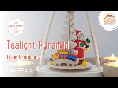 Graupner Tealight Pyramid beautiful handmade wooden Christmas decoration from Oskar's Wooden Ark