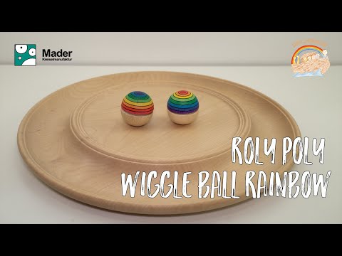Wooden Roly Poly - Wiggle Ball - Rainbow