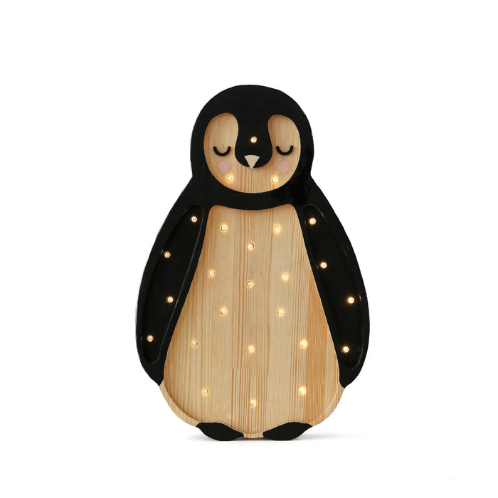 LL060-000 Little Lights Baby Penguin Lamp - Arctic Wood
