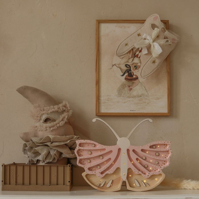 LL073-206 Little Lights Butterfly Lamp - Strawberry Cream