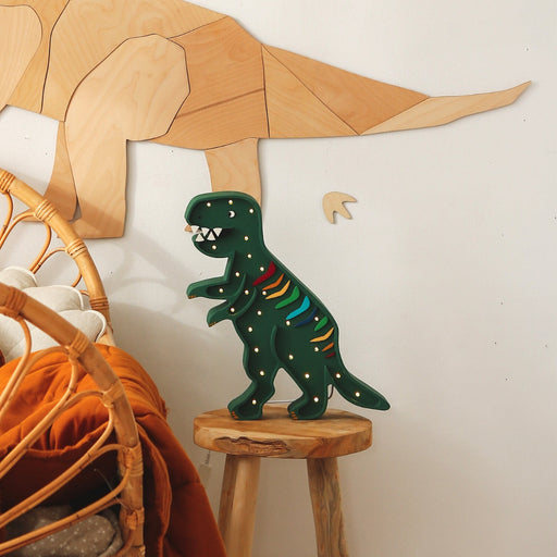 LL057-375 Little Lights Dino T-Rex Lamp - Rainbow Green