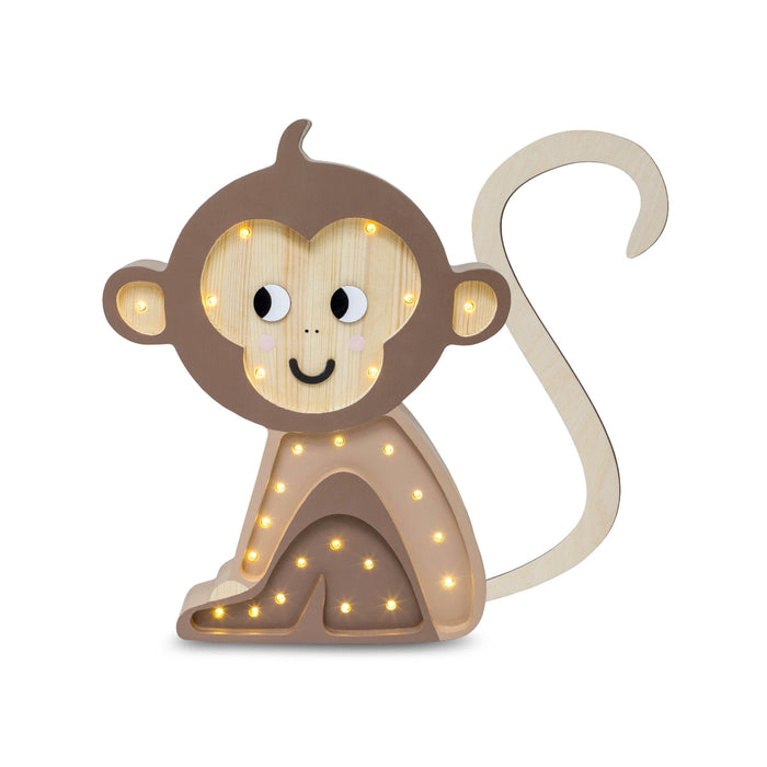 LL070-467 Little Lights Monkey Lamp - Jungle Brown