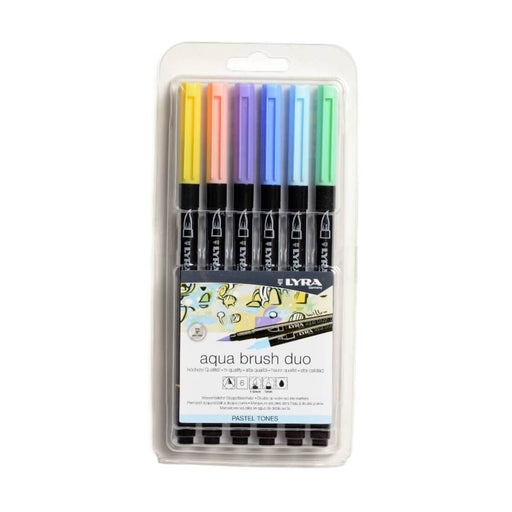 216521061 LYRA Aqua Brush Duo Pack of 6 - Pastel Colours L6521061