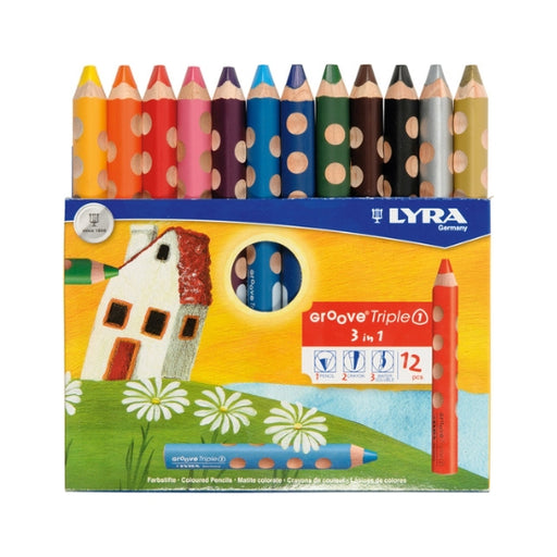 213831120 LYRA Groove Triple One 3 in 1 (Colour Pencil, Watercolour and Wax Crayon)
