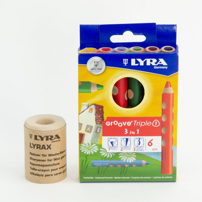 20590222 LYRA Pro Natura Wooden Sharpener for Stockmar Stick Crayons and LYRA Triple Ones - Single 