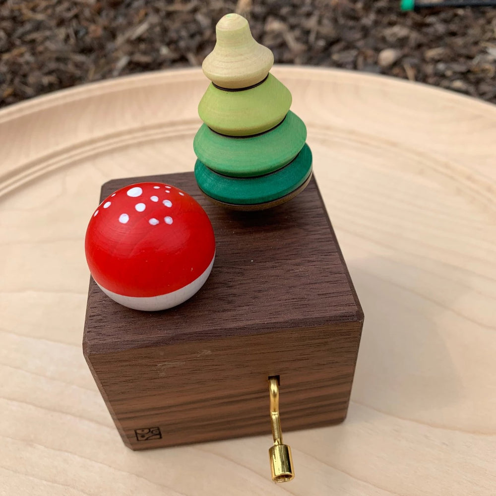 Mader Music Box with Tree Top & Fly Agaric Turn Top
