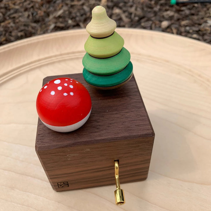 Mader Music Box with Tree Top & Fly Agaric Turn Top