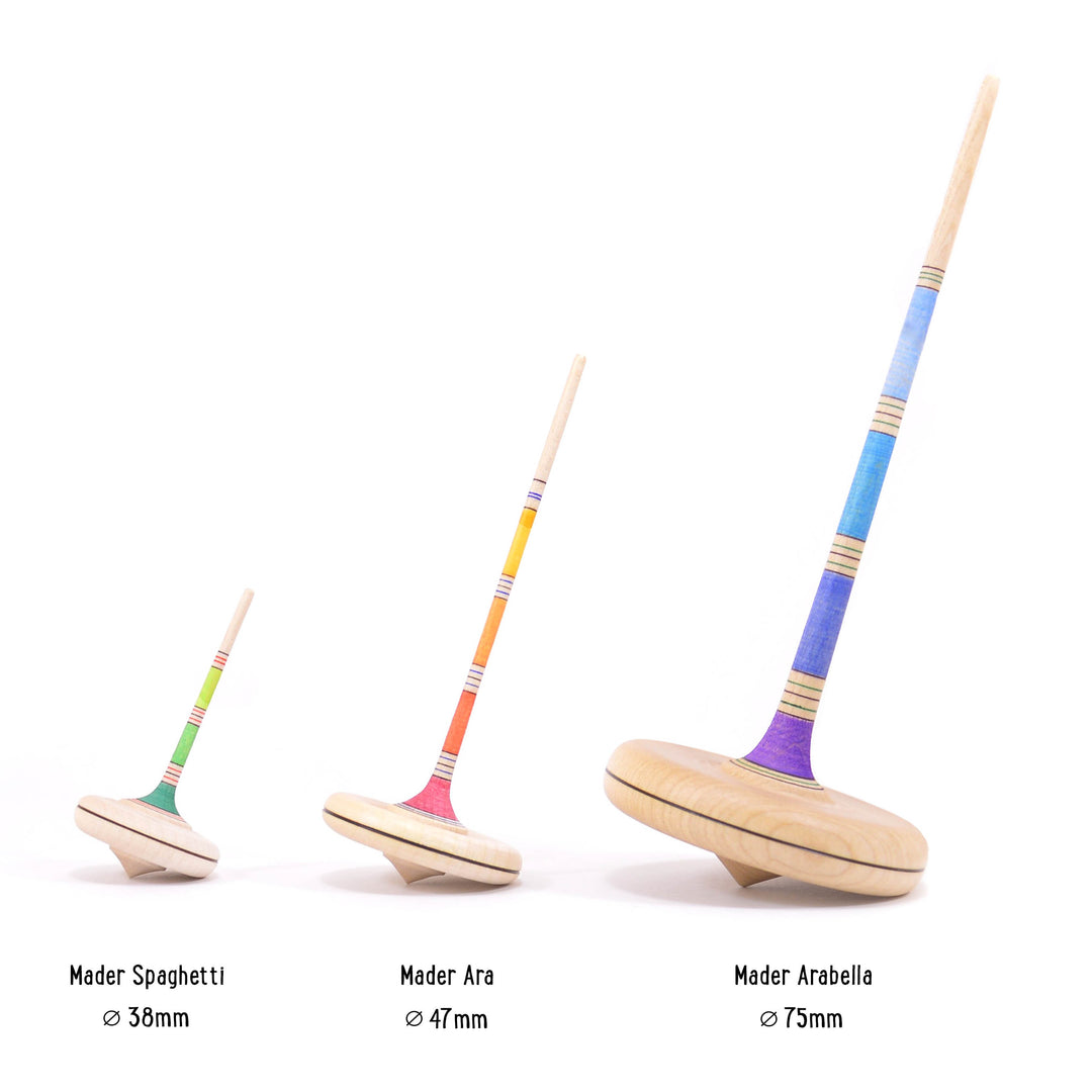 Wooden Spinning Top - Rod-Stemmed - Spaghetti