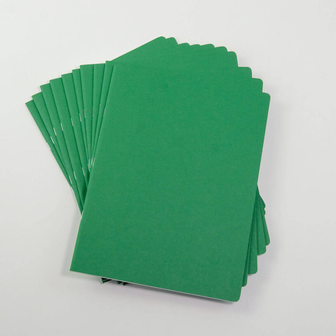 15120513 Medium Lesson Book Portrait 24x32cm - Pack of 10, single colour Green