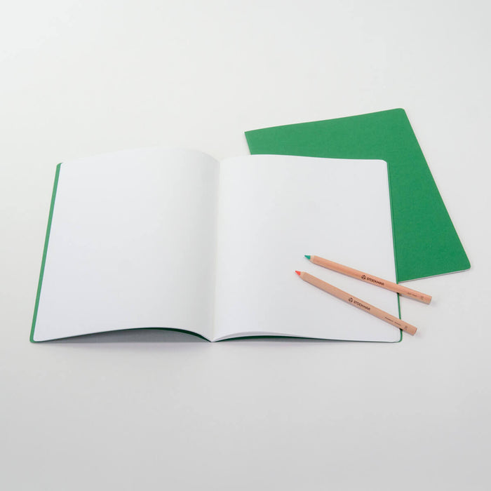 15120513 Medium Lesson Book Portrait 24x32cm - Pack of 10, single colour Green