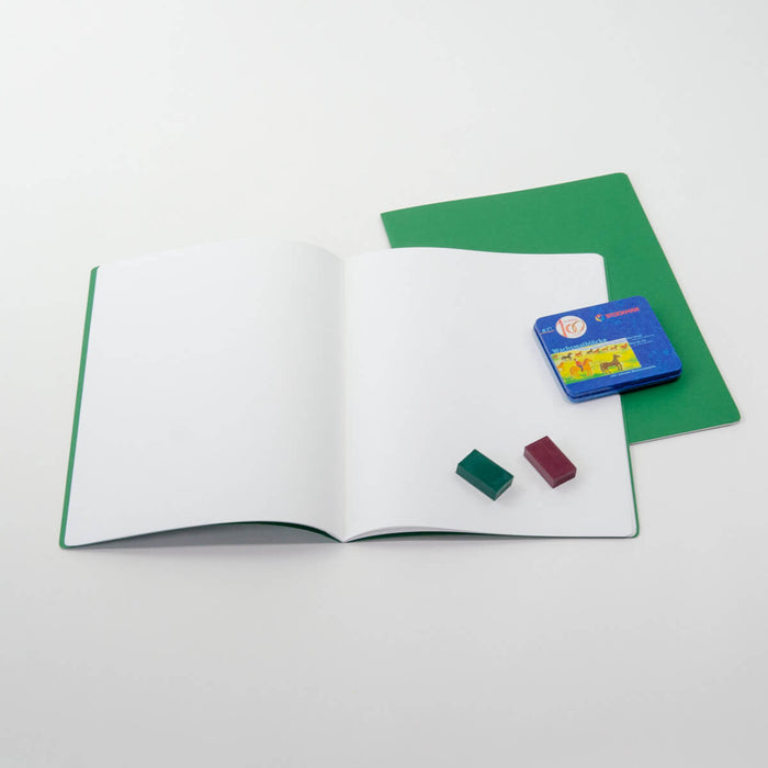 Green Large Lesson Book Portrait 32x38cm - Pack of 10, single colour