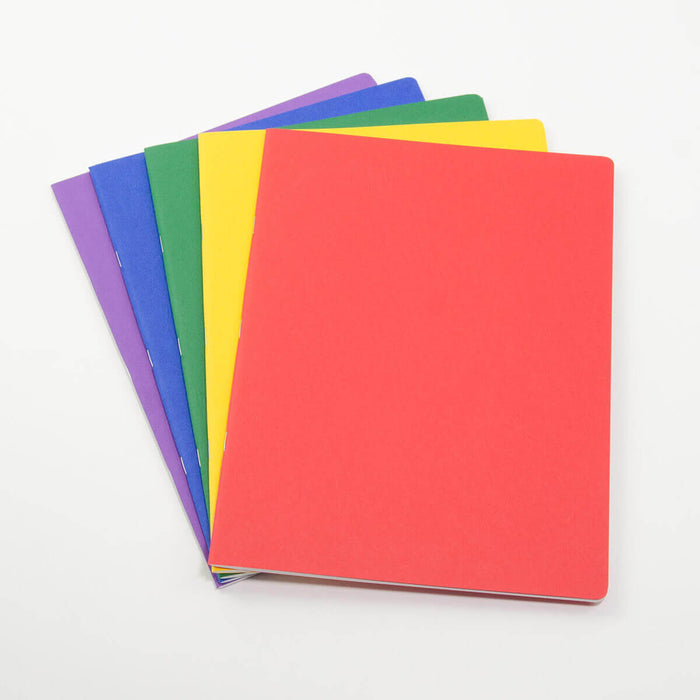 Medium Lesson Book Portrait 24x32cm - Pack of 5, mixed colours