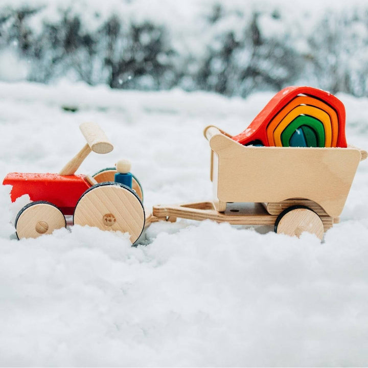 70401822 Nic Creamobil Wooden Tractor 27cm Red