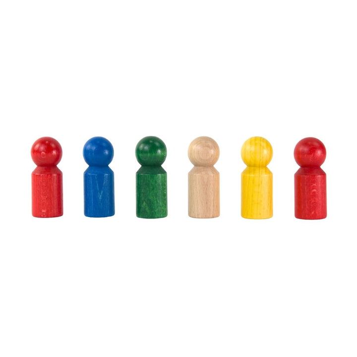 NI-1801 nic Little Wooden People 6 Rainbow Friends