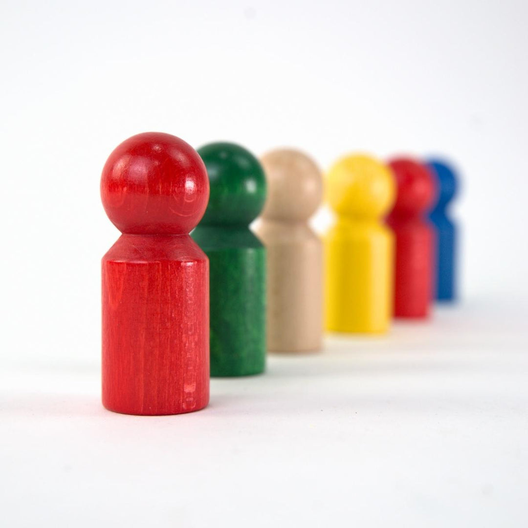 NI-1801 nic Little Wooden People 6 Rainbow Friends