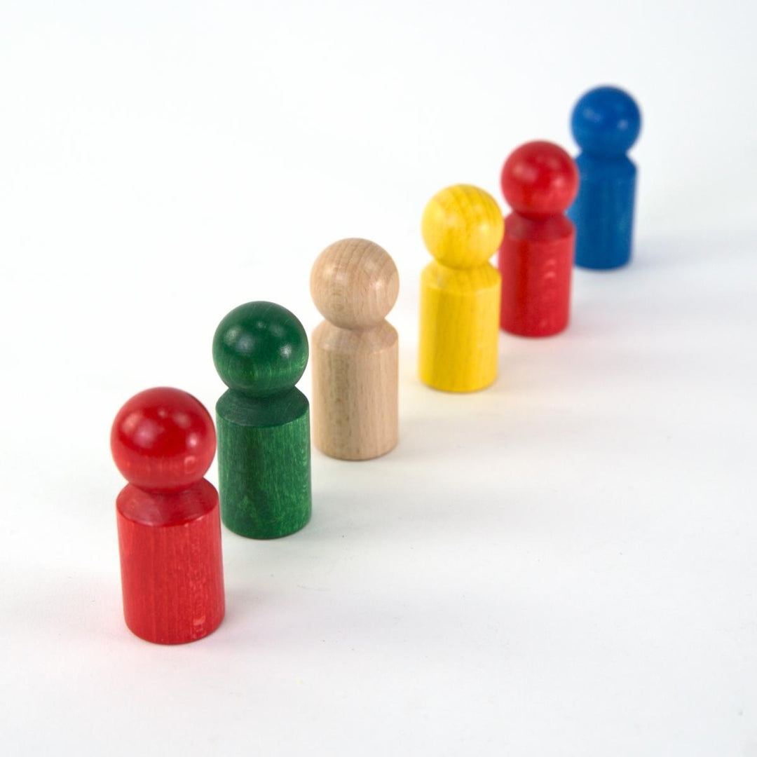 NI-1801 nic Little Wooden People 6 Rainbow Friends