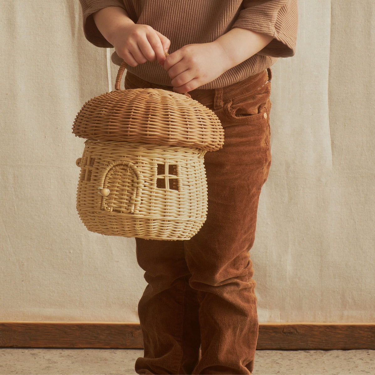 Olli Ella Mushroom basket Rattan Basket Australia — Oskar's Wooden Ark