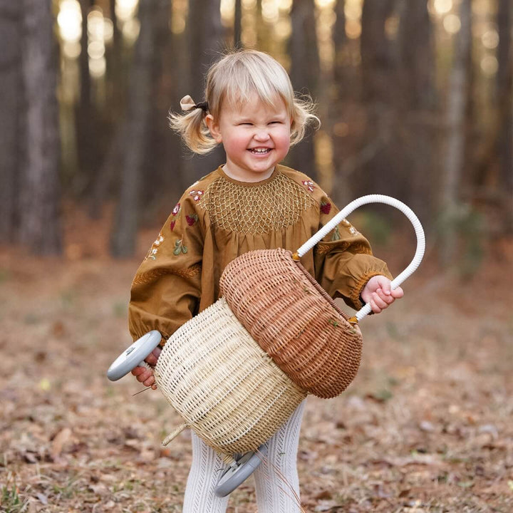 OEKBAS-MLG-NA-O Olli Ella Rattan Mushroom Luggy - Natural