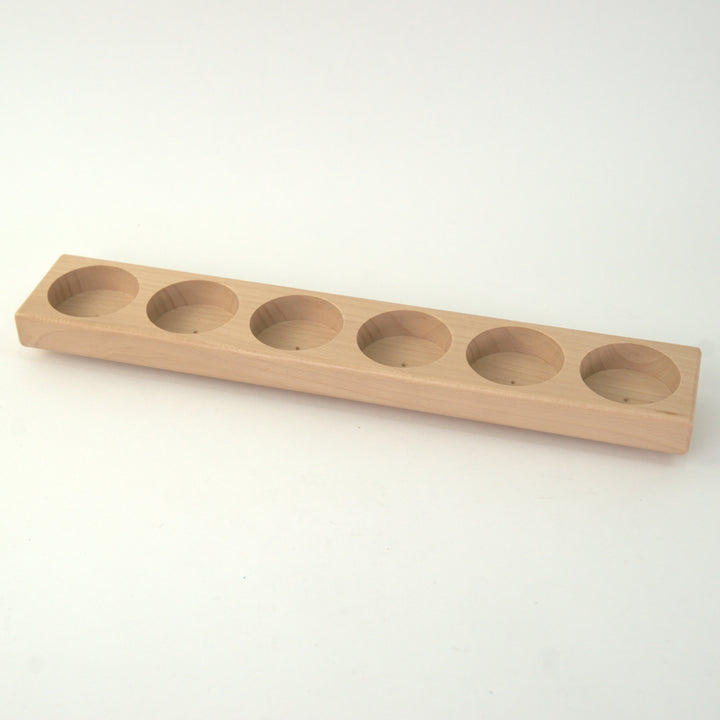 25915001 Wooden Holder for 6 Glass 100ml Paint Jars (holes 5cm) - Holder Only