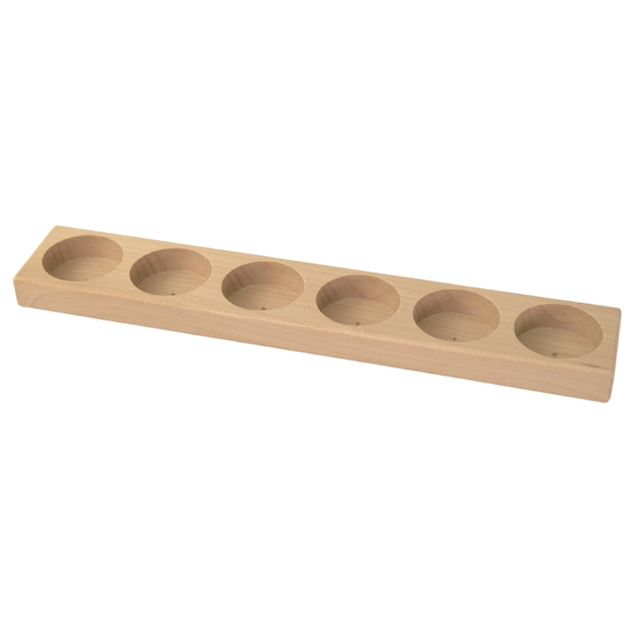 25915001 Wooden Holder for 6 Glass 100ml Paint Jars (holes 5cm) - Holder Only