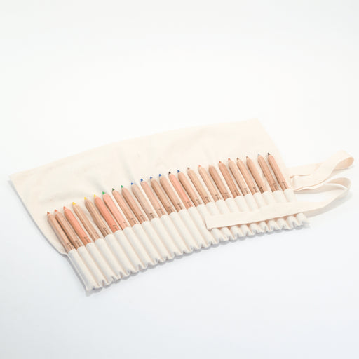 20595573 Pencil Roll 100% Cotton for 24 Thick Pencils - Natural Australian Made