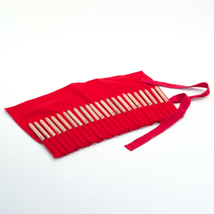 20595583 Pencil Roll 100% Cotton for 24 Thick Pencils - Red Australian Made