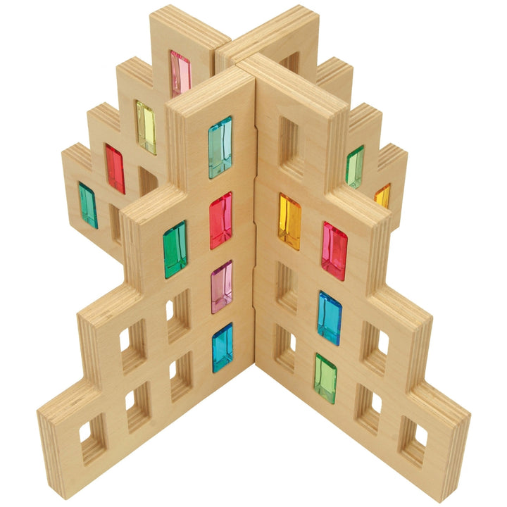 Regenbogenland Skyline - Premium Interlocking Wooden Construction Set - Australia