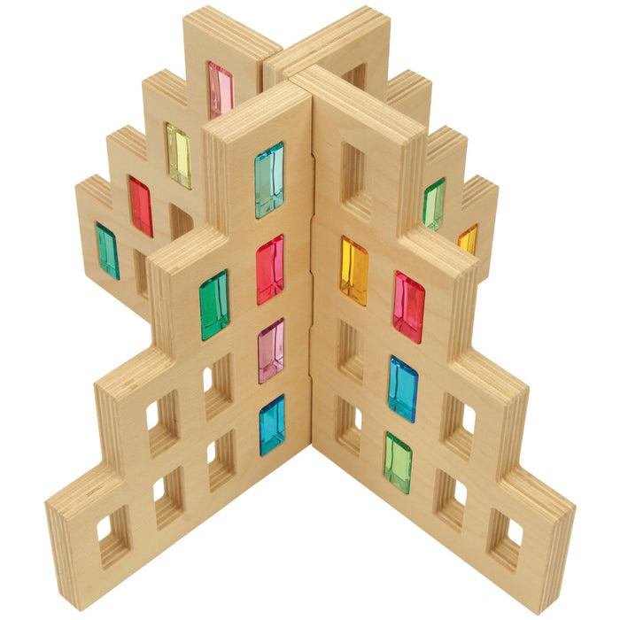 Regenbogenland Skyline - Premium Interlocking Wooden Construction Set - Australia