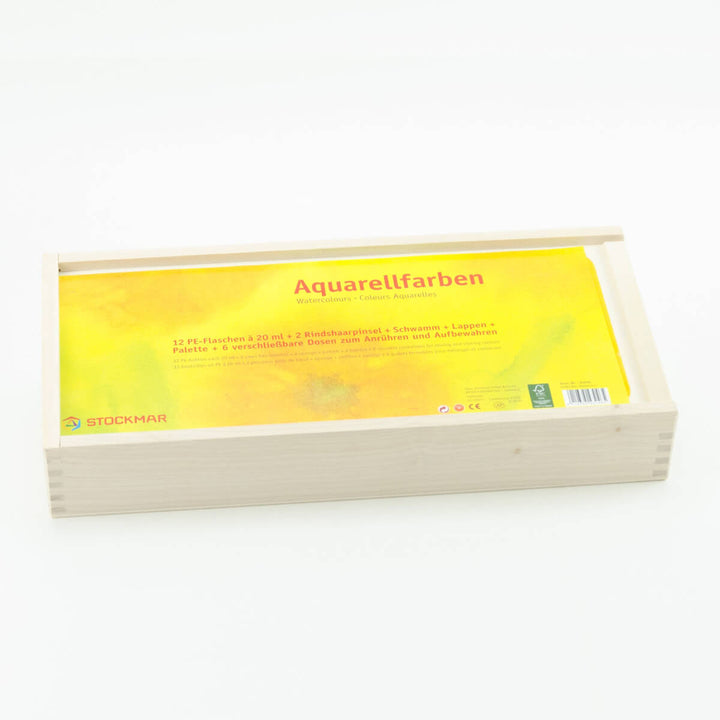 85043046 Stockmar Aquarelle Watercolours 12x20 ml in Wooden Box with accessories