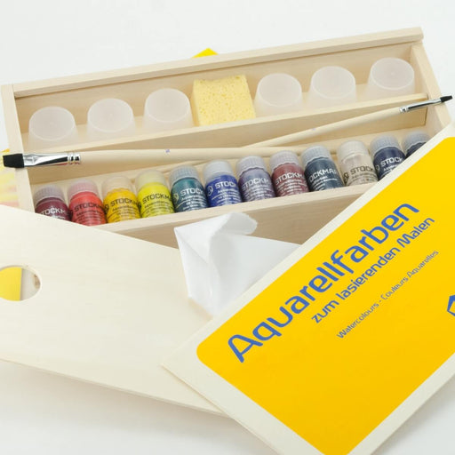 85043046 Stockmar Aquarelle Watercolours 12x20 ml in Wooden Box with accessories