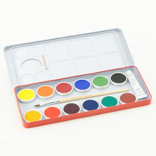 85046000 Stockmar Watercolour Paint Set in Tin 12 Opaque Colours