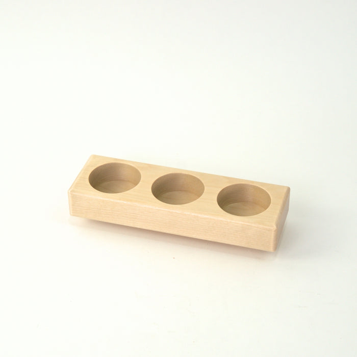 25915012 Wooden Holder for 3 Glass 50ml Paint Jars (holes 4.5cm) - Holder Only