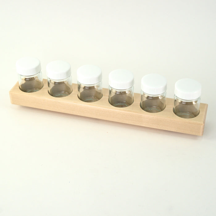 Wooden Holder for 3 or 6 Glass 50ml Paint Jars (holes 4.5cm) - Holder Only