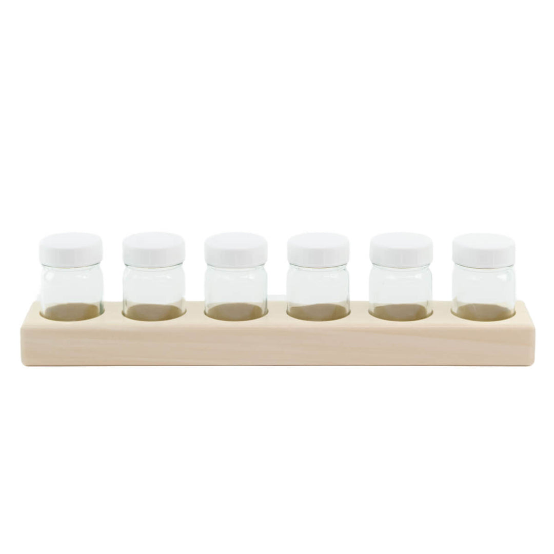 Wooden Holder for 3 or 6 Glass 50ml Paint Jars (holes 4.5cm) - Holder Only
