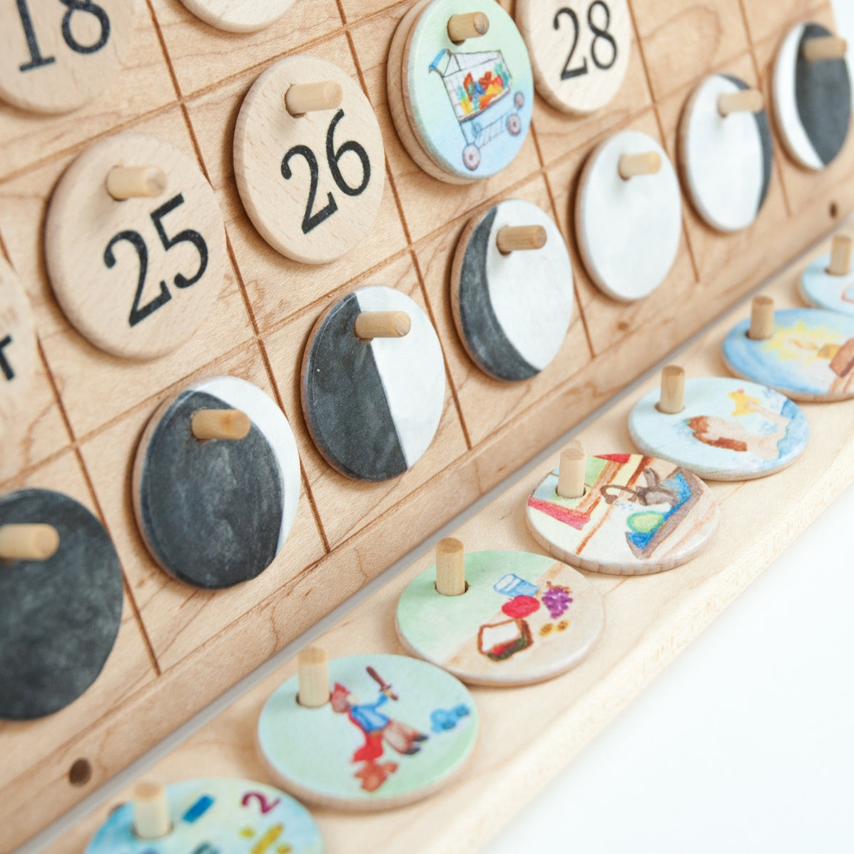 From Jennifer Wooden Moon Phases for Perpetual Montessori Calendar ...
