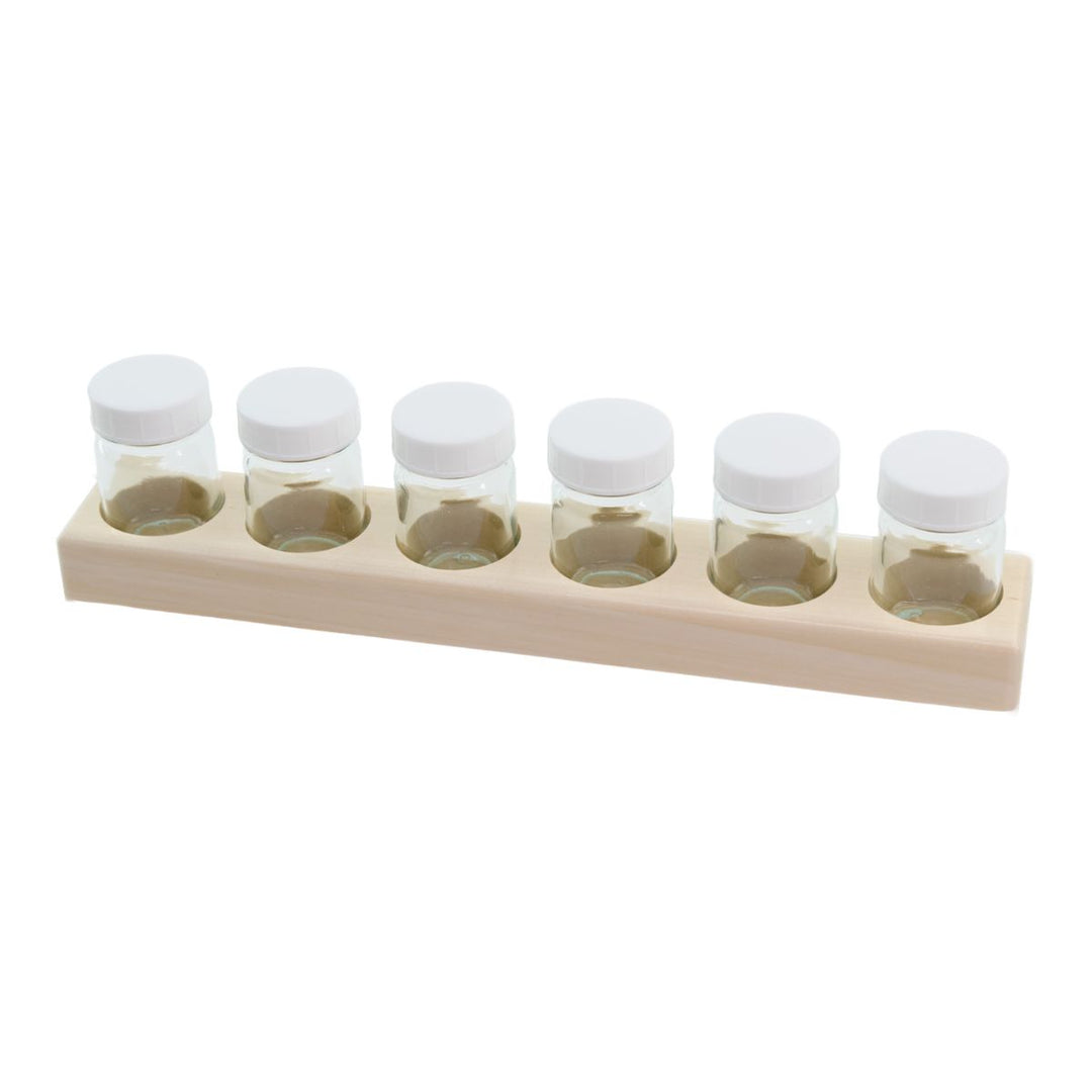 25915002WJ Glass Jars with Wooden Paint Holder
