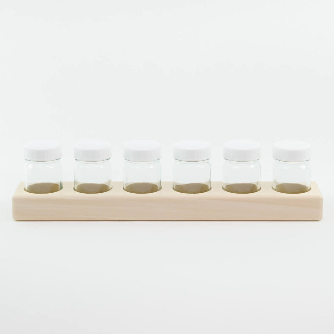 25915002WJ Glass Jars with Wooden Paint Holder