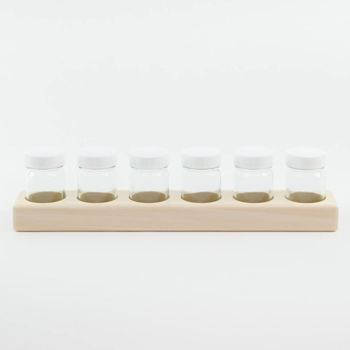 25915002WJ Glass Jars with Wooden Paint Holder