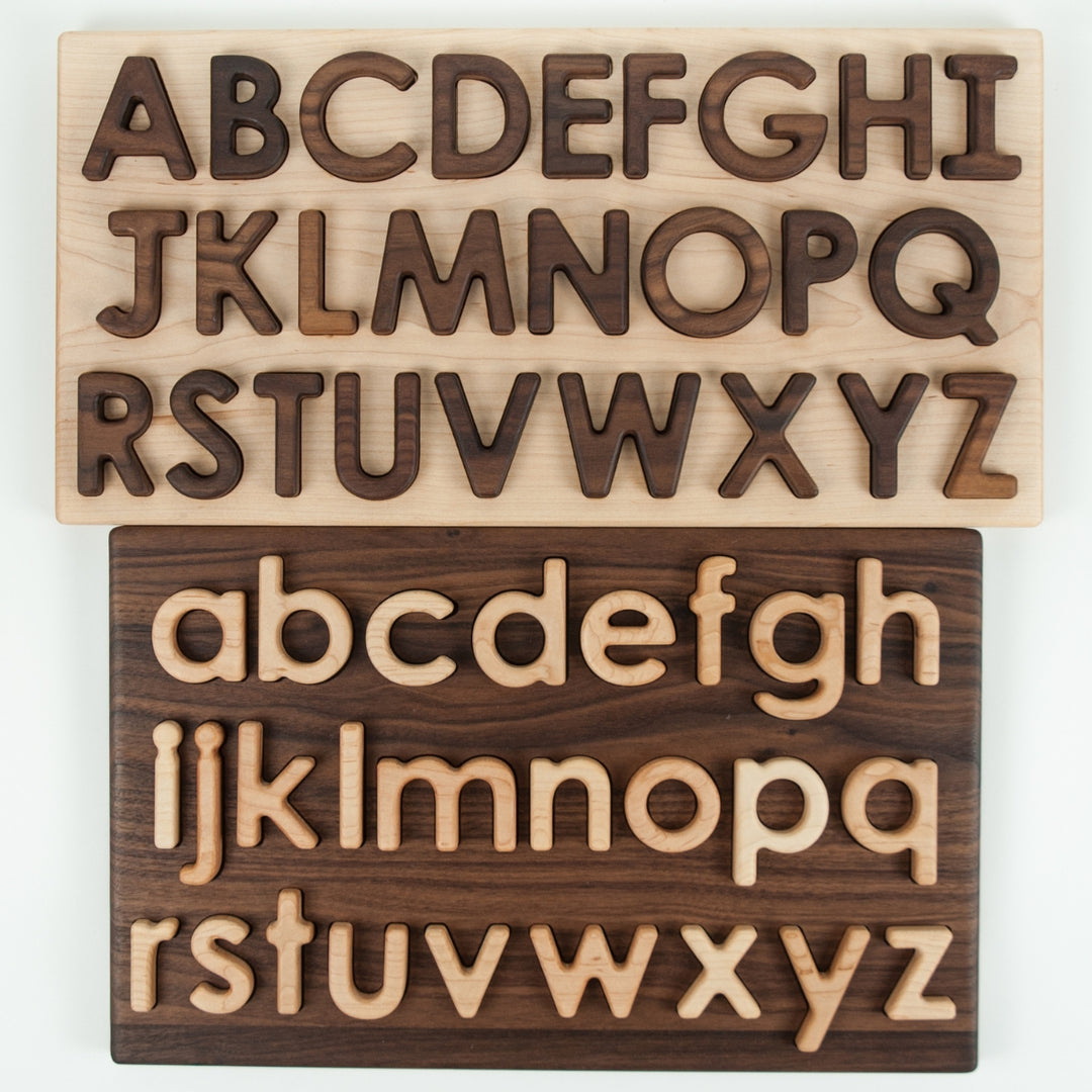 TFJ-4114 From Jennifer Capital Alphabet Letters Puzzle Walnut