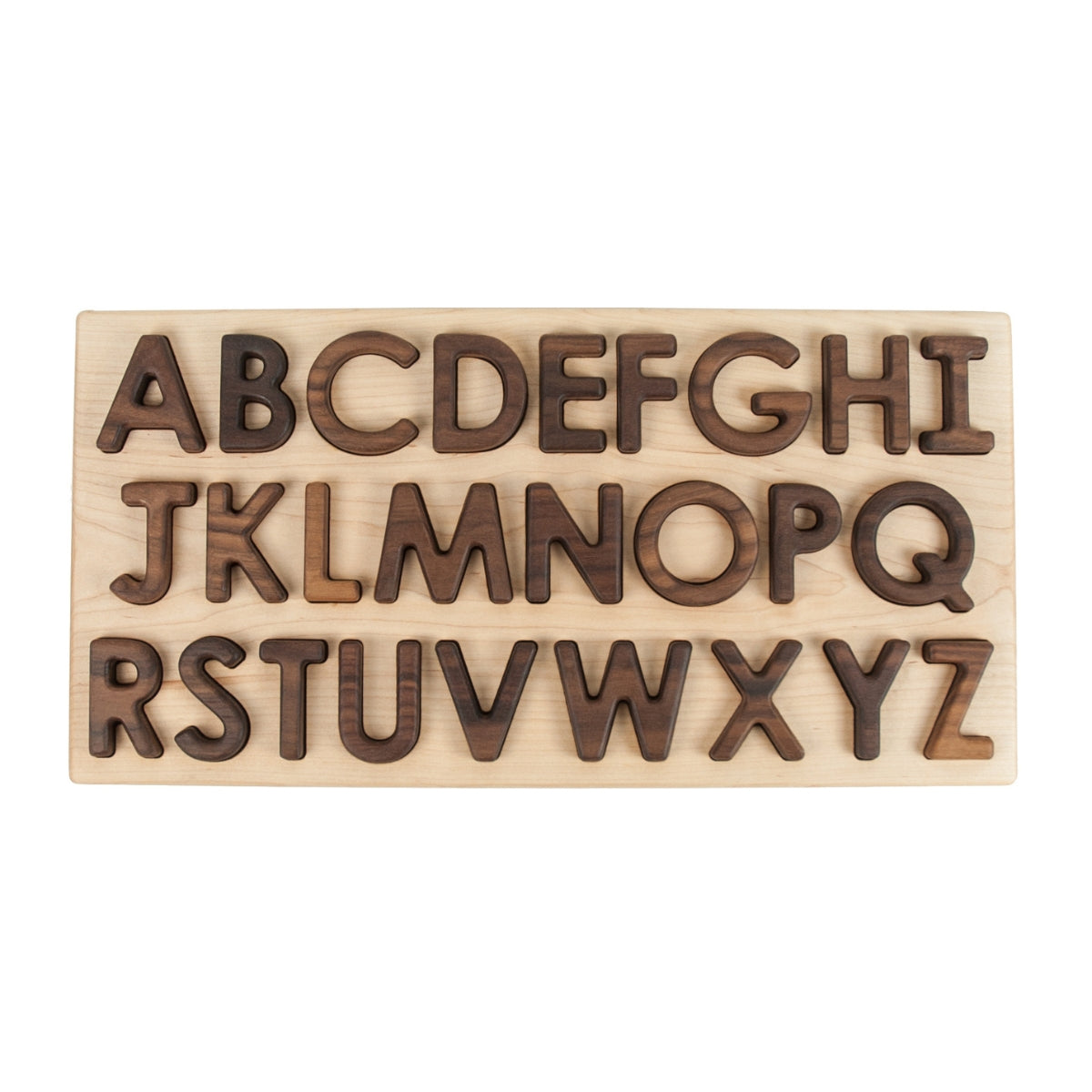 TFJ-4114 From Jennifer Capital Alphabet Letters Puzzle Walnut