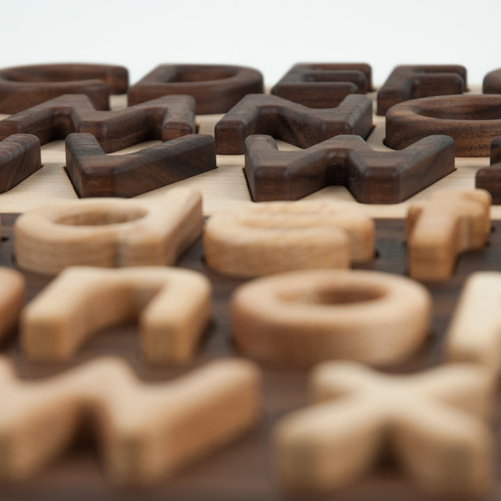 TFJ-4114 From Jennifer Capital Alphabet Letters Puzzle Walnut