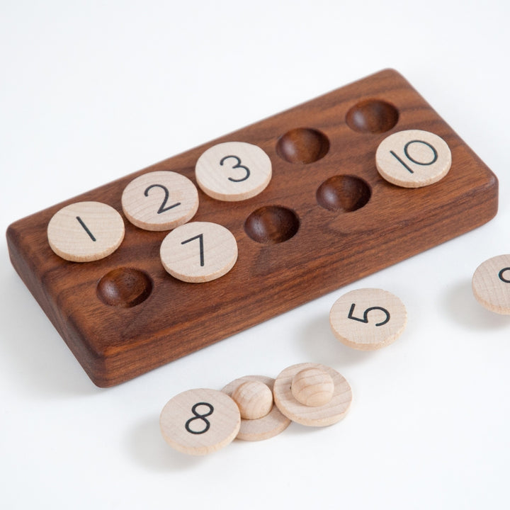 TFJ-2010 From Jennifer Ten Frame with Wooden Balls Walnut