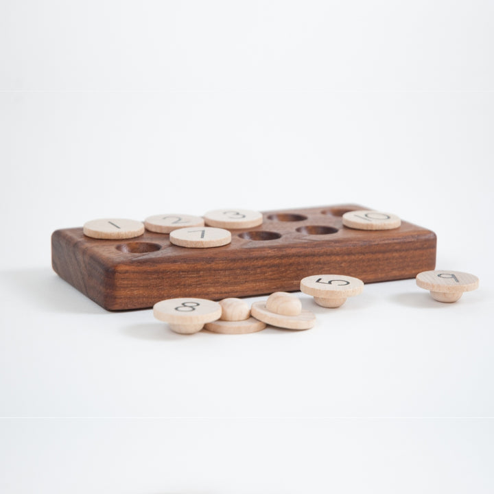 TFJ-2010 From Jennifer Ten Frame with Wooden Balls Walnut
