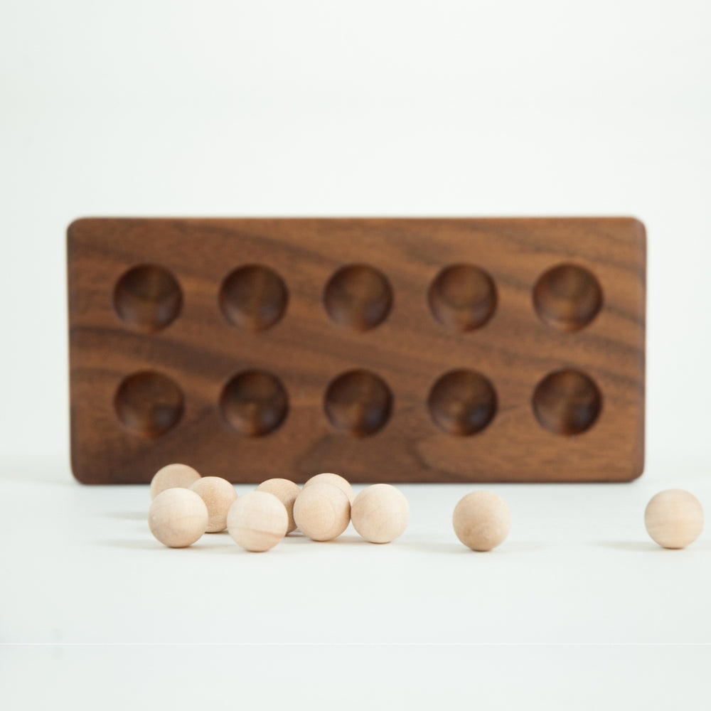 TFJ-2010 From Jennifer Ten Frame with Wooden Balls Walnut