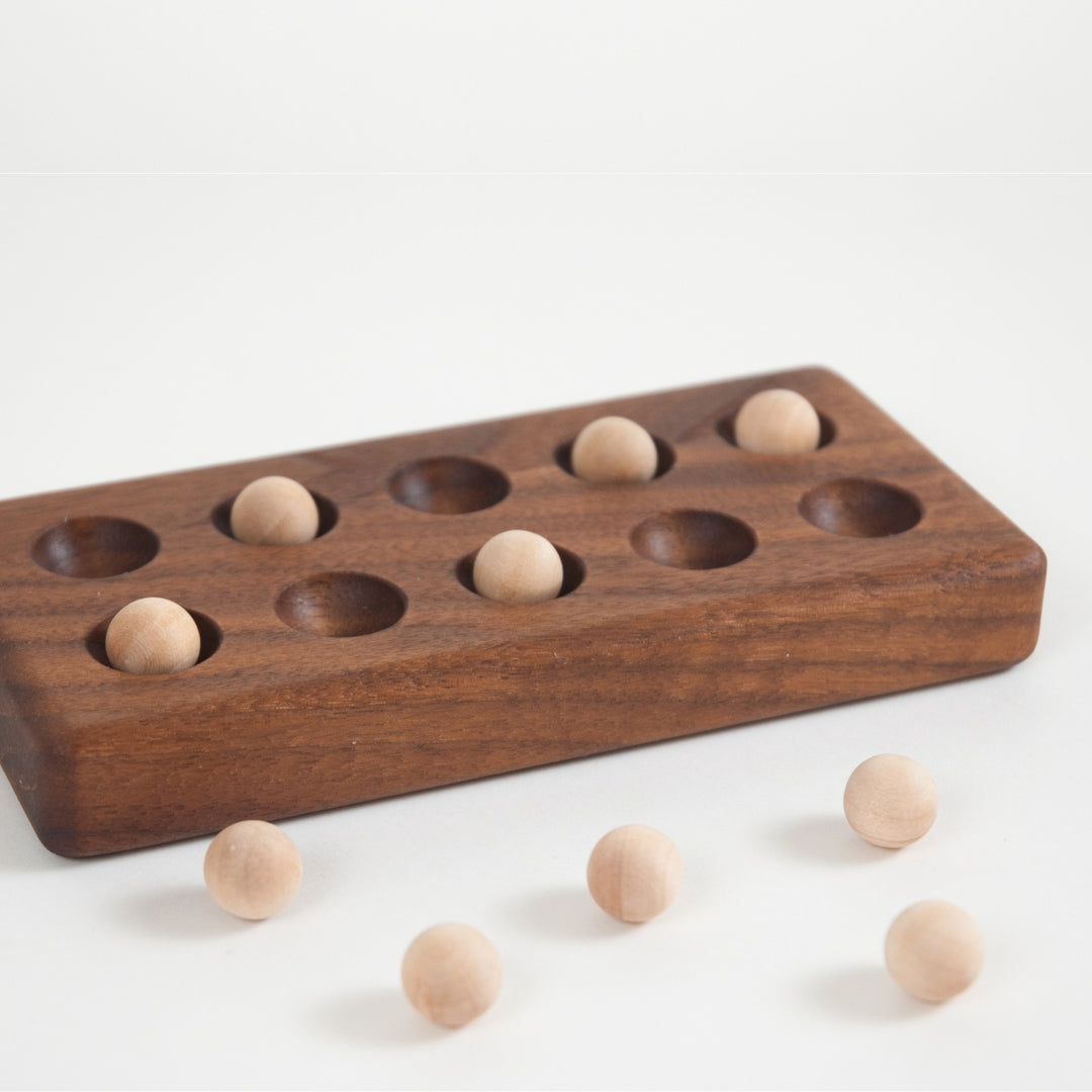 TFJ-2010 From Jennifer Ten Frame with Wooden Balls Walnut